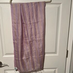 Pink Striped Scarf silk